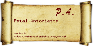 Patai Antonietta névjegykártya